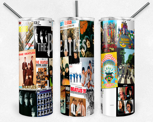 The Beatles 20oz Sublimation Tumbler Designs, Music Straight Skinny Tumbler Wrap PNG