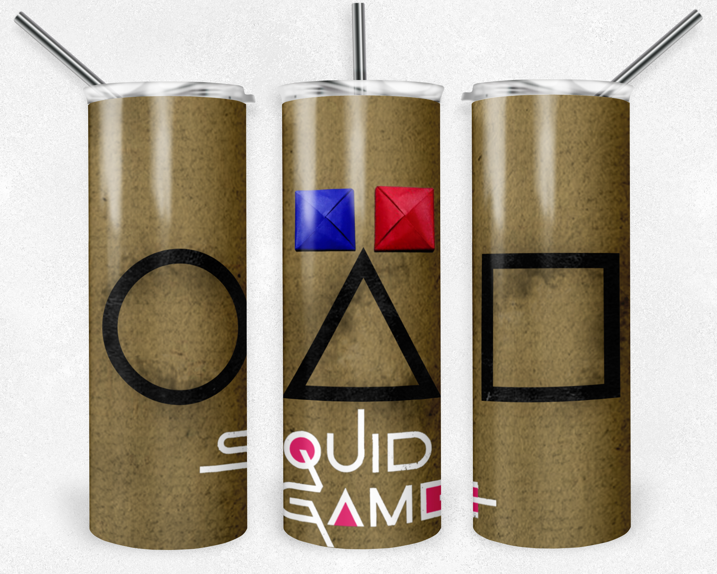 Squid Game 20oz Sublimation Tumbler Designs, Squid Game Straight Skinny Tumbler Wrap PNG