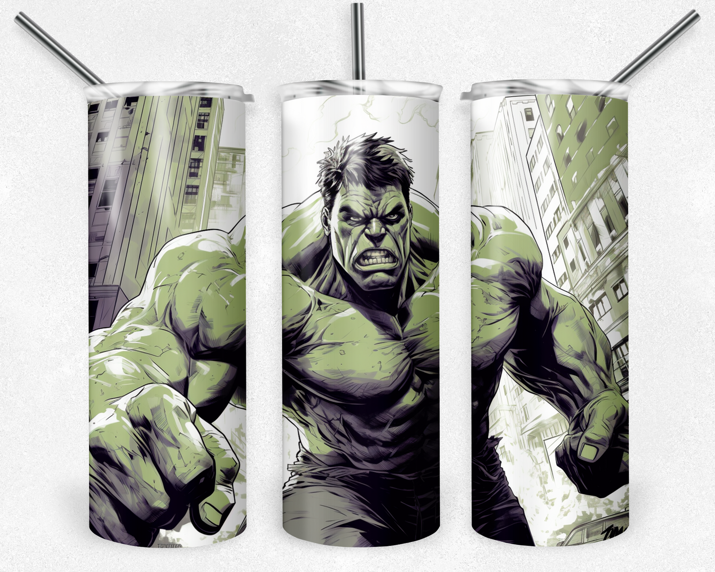 Hulk 20oz Sublimation Tumbler Designs, Superhero  Straight Skinny Tumbler Wrap PNG