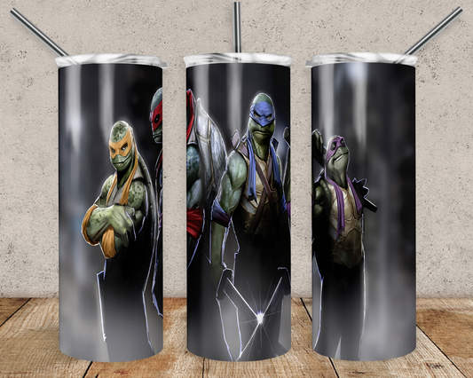 Ninja Turtle 20oz Sublimation Tumbler Designs, Ninja Turtle Straight Skinny Tumbler Wrap PNG