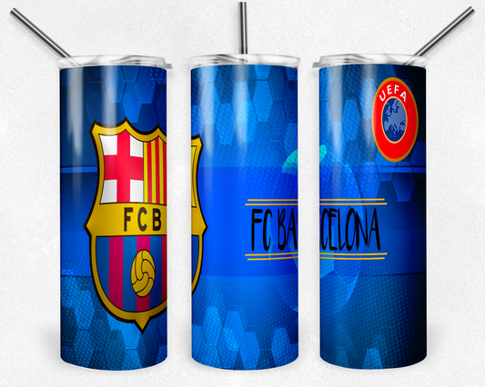 Barcelona 20oz Sublimation Tumbler Designs, Football Straight Skinny Tumbler Wrap PNG