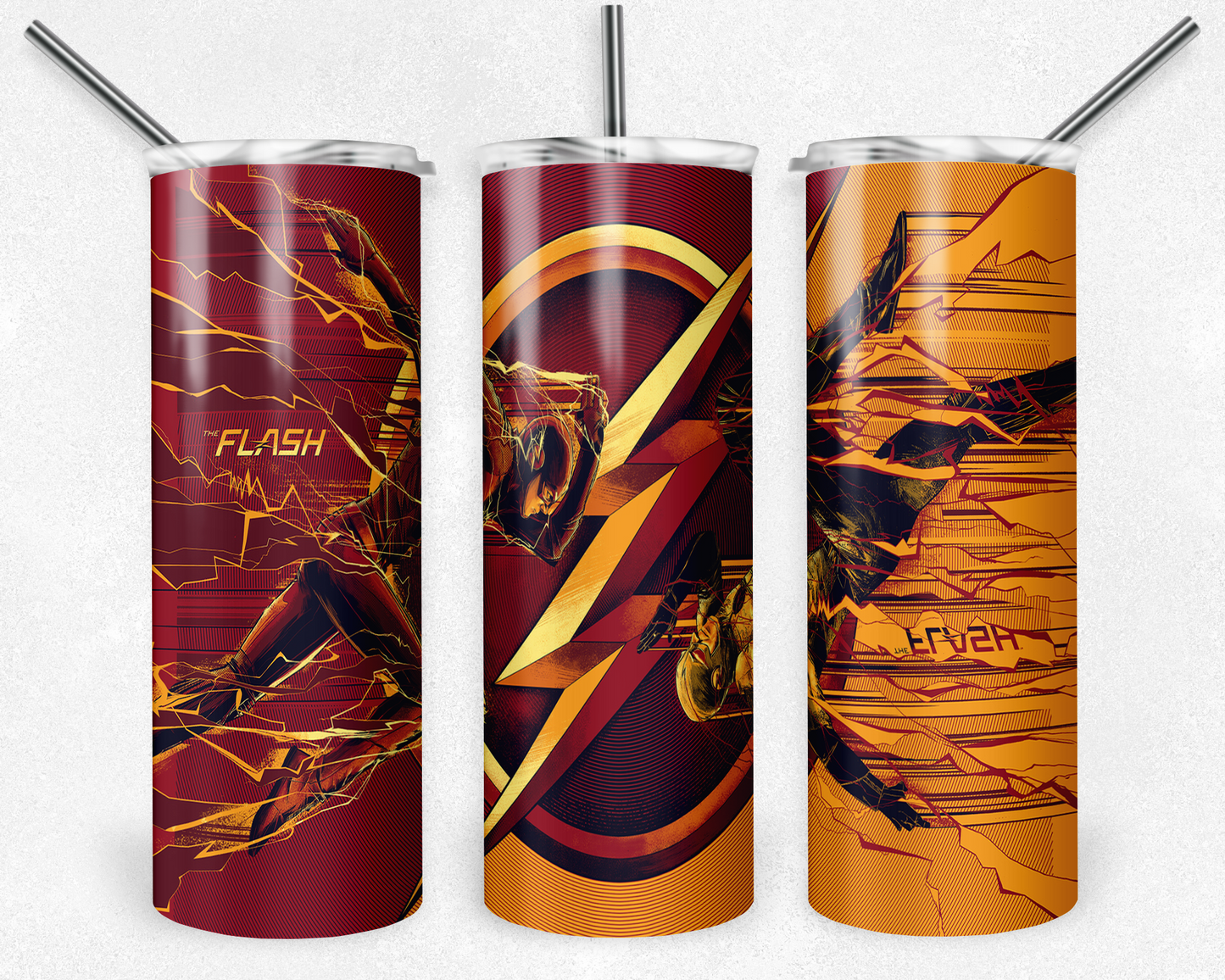 The Flash 20oz Sublimation Tumbler Designs, Superhero Straight Skinny Tumbler Wrap PNG