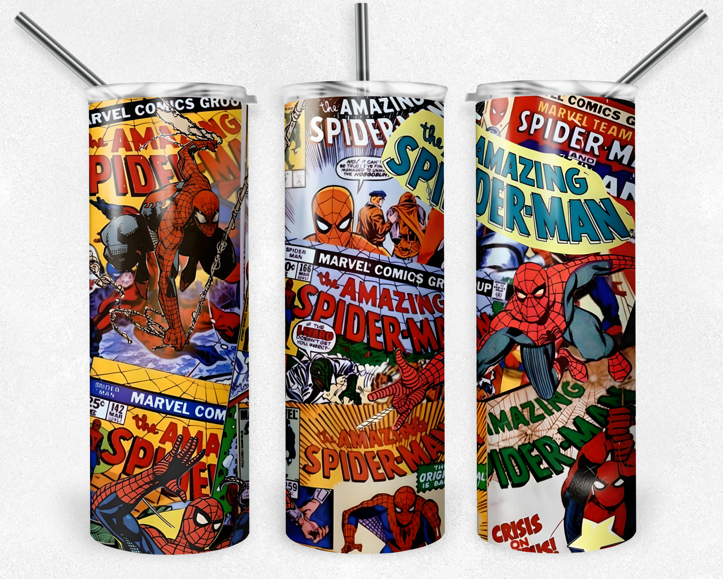 Spiderman 20oz Sublimation Tumbler Designs, Superhero Straight Skinny Tumbler Wrap PNG