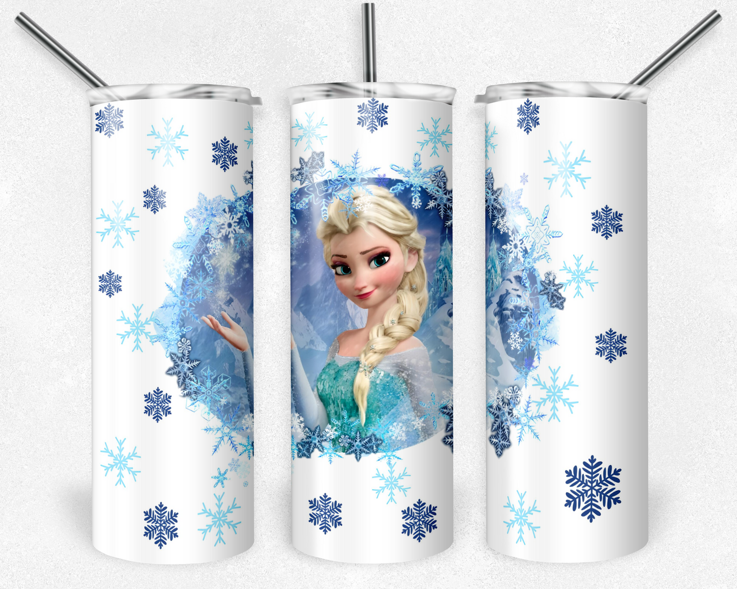 Frozen 20oz Sublimation Tumbler Designs, Frozen Straight Skinny Tumbler Wrap PNG