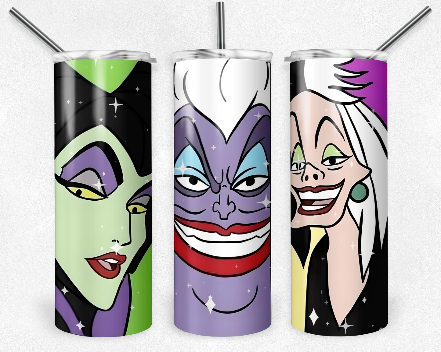 Disney Villain 20oz Sublimation Tumbler Designs, Maleficent Story Straight Skinny Tumbler Wrap PNG