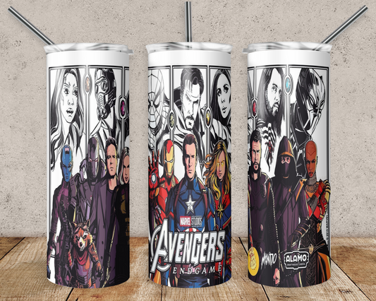 Avengers 20oz Sublimation Tumbler Designs, Superhero Straight Skinny Tumbler Wrap PNG