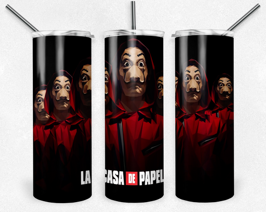 La Cade de Papel 20oz Sublimation Tumbler Designs, La Cade de Papel Straight Skinny Tumbler Wrap PNG