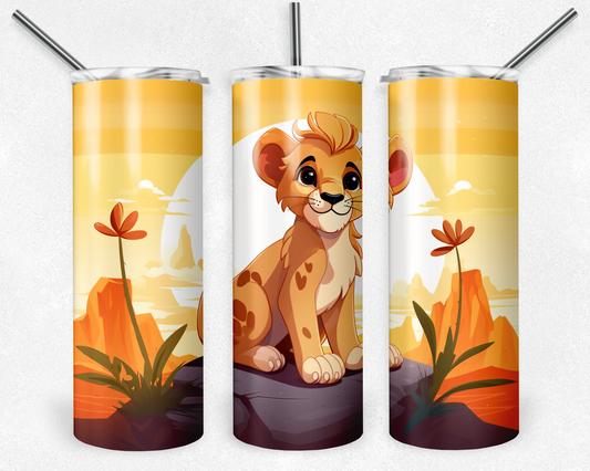 Lion King 20oz Sublimation Tumbler Designs, Simba Straight Skinny Tumbler Wrap PNG