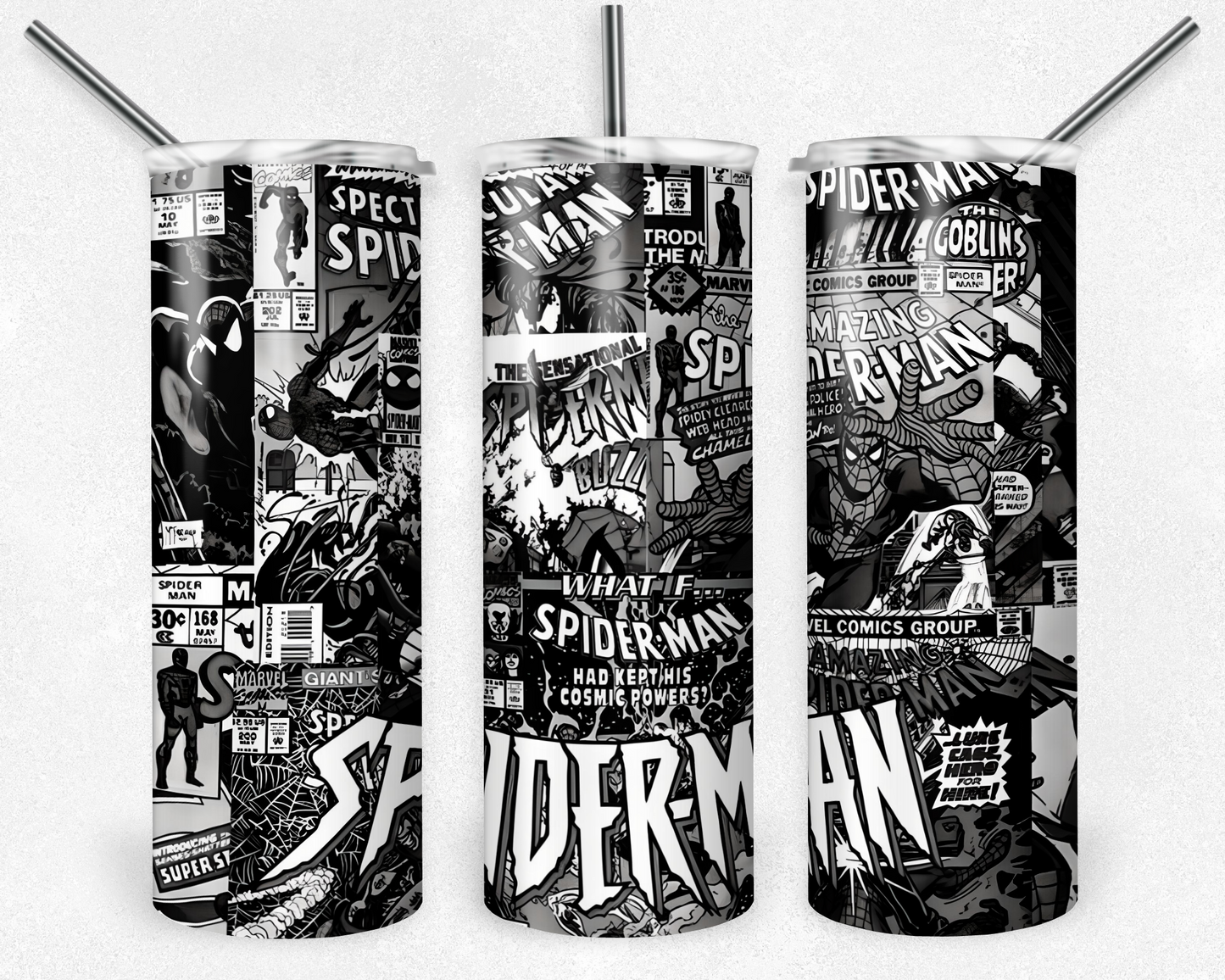 Spiderman 20oz Sublimation Tumbler Designs, Superhero Straight Skinny Tumbler Wrap PNG