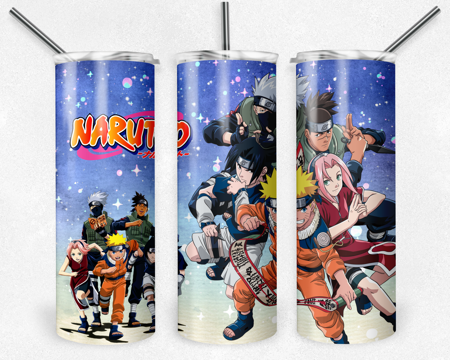 Naruto 20oz Sublimation Tumbler Designs, Anime Straight Skinny Tumbler Wrap PNG