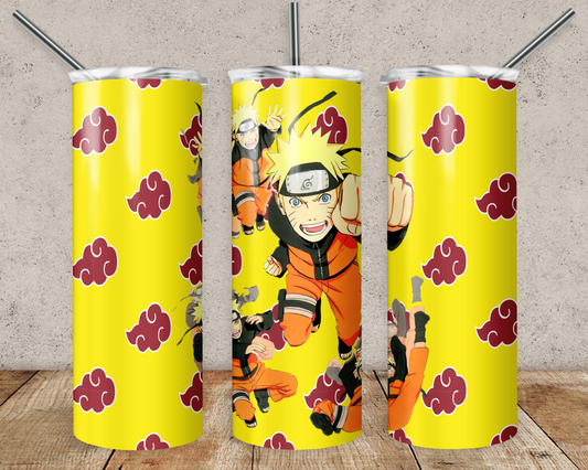 Naruto 20oz Sublimation Tumbler Designs, Anime Straight Skinny Tumbler Wrap PNG