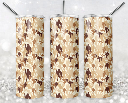 Camouflage 20oz Sublimation Tumbler Designs, Desert Camo Straight Skinny Tumbler Wrap PNG