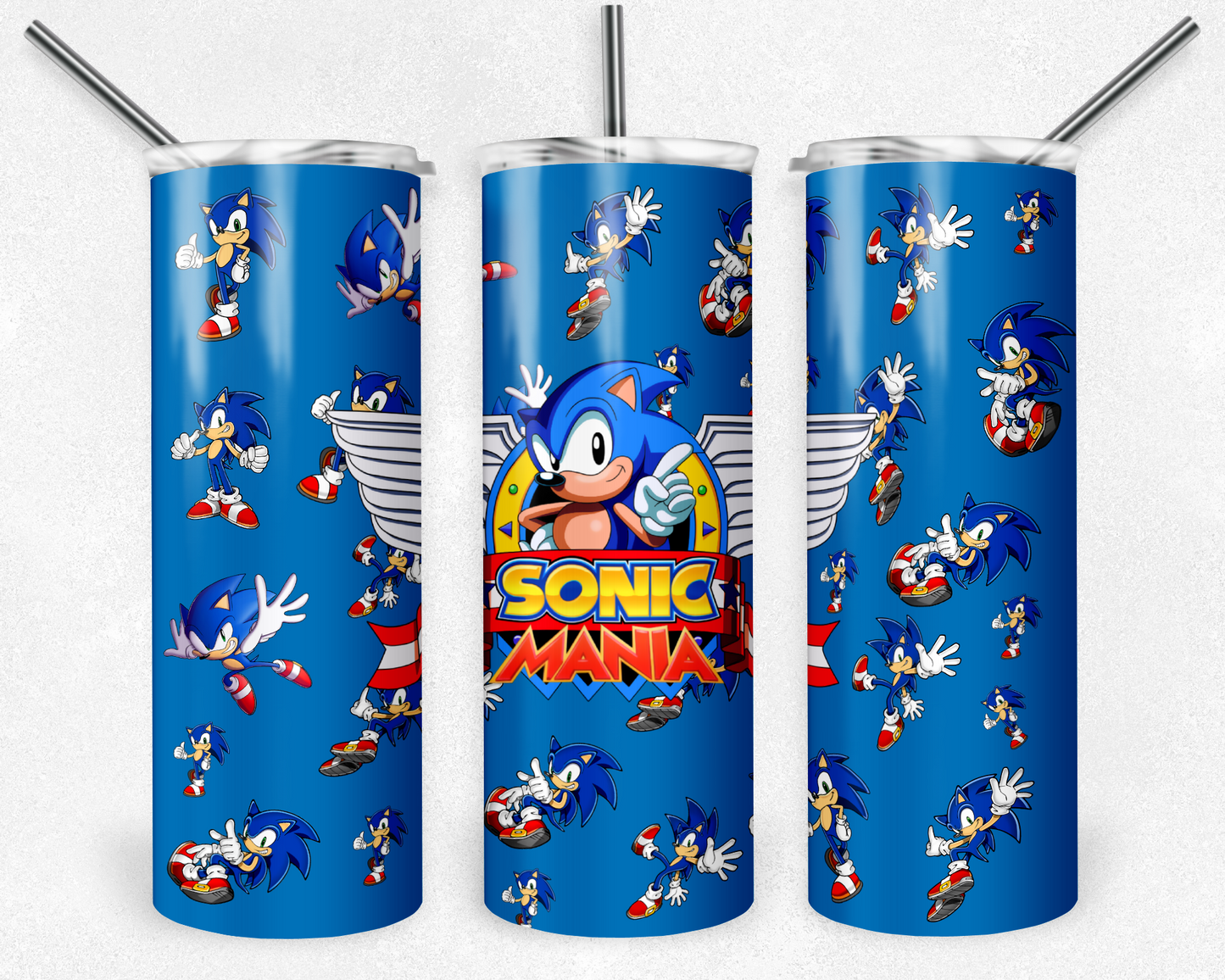 Sonic 20oz Sublimation Tumbler Designs, Sonic Straight Skinny Tumbler Wrap PNG