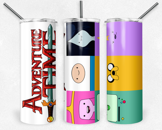 Adventure Time 20oz Sublimation Tumbler Designs, Adventure Time Straight Skinny Tumbler Wrap PNG