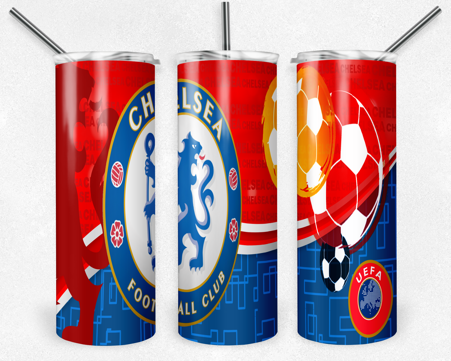 Chelsea 20oz Sublimation Tumbler Designs, Chelsea Football Club Straight Skinny Tumbler Wrap PNG