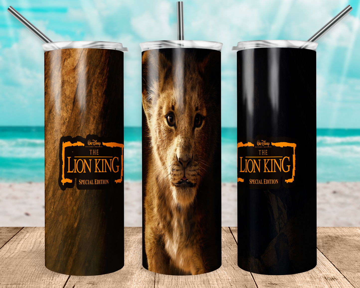 Lion King 20oz Sublimation Tumbler Designs, Lion King Straight Skinny Tumbler Wrap PNG