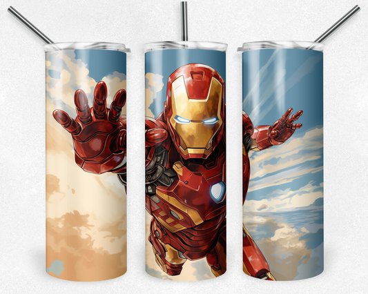 Iron man 20oz Sublimation Tumbler Designs, Avengers Straight Skinny Tumbler Wrap PNG