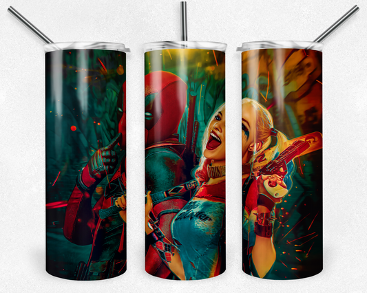 Deadpool 20oz Sublimation Tumbler Designs, Superhero Straight Skinny Tumbler Wrap PNG