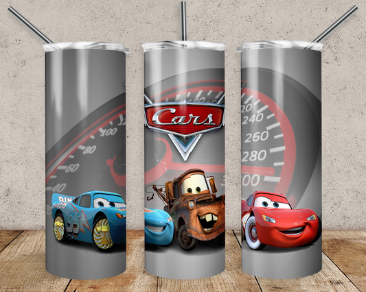 Disney Cars 20oz Sublimation Tumbler Designs, Lightning Mcqueen Straight Skinny Tumbler Wrap PNG