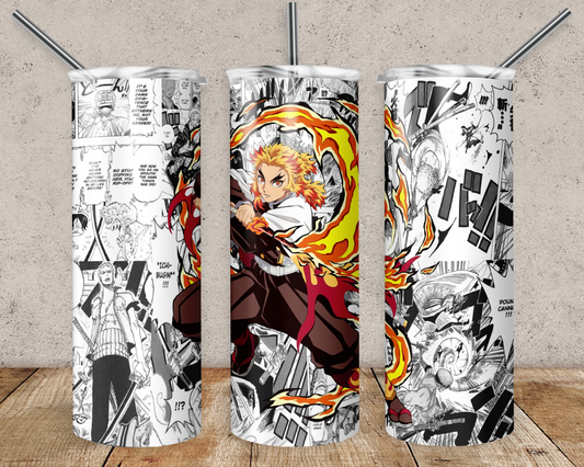 Demon Slayer 20oz Sublimation Tumbler Designs, Demon Slayer Straight Skinny Tumbler Wrap PNG