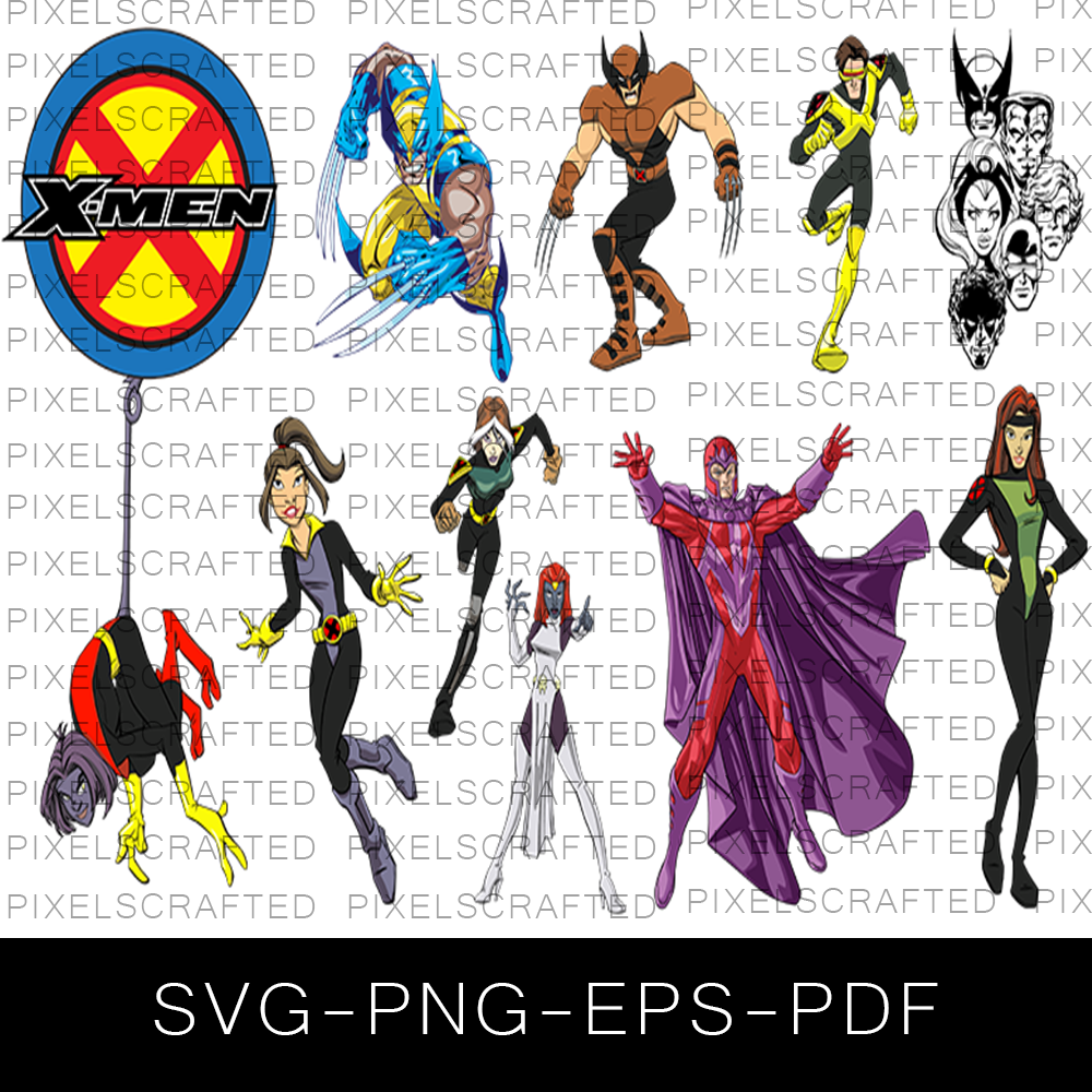 X-Men SVG Bundle, X-Men Cut file, Clipart, Superhero SVG Bundle