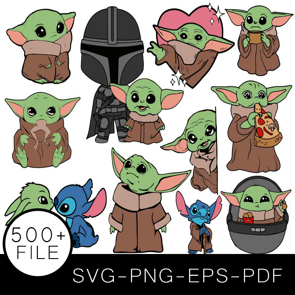 Yoda SVG Bundle, Baby yoda Cut file, Baby Yoda Clipart, Star Wars SVG Bundle